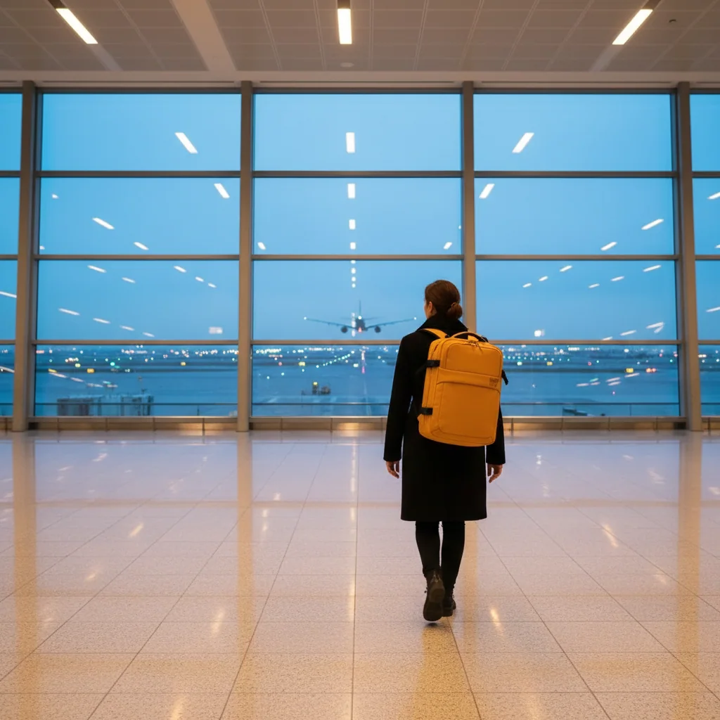Dawn departure at the airport