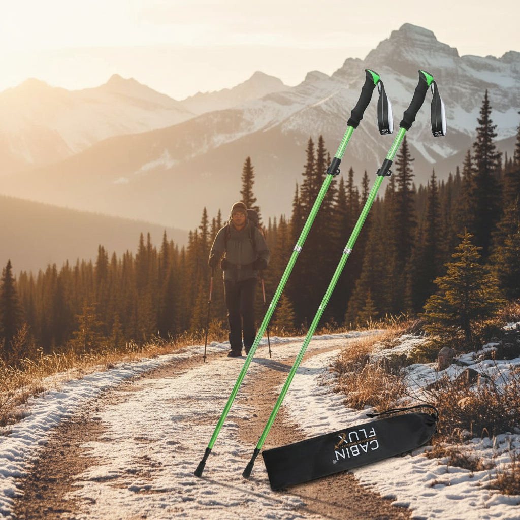 Mont Blanc trekking poles on a mountain trail