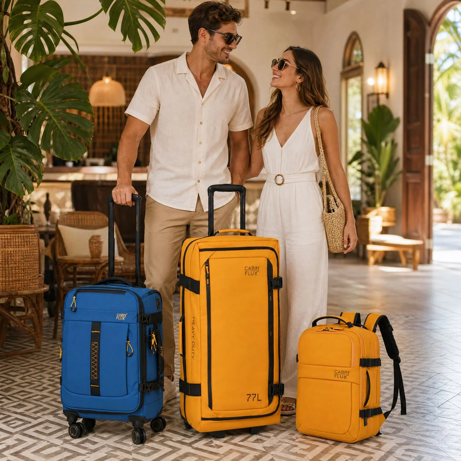 Buffalo duffels at the marina